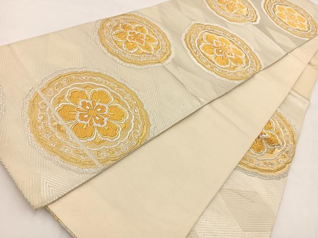 平和屋着物◎六通柄袋帯 正倉院花文 金銀糸 正絹 逸品 BAAV7378yc