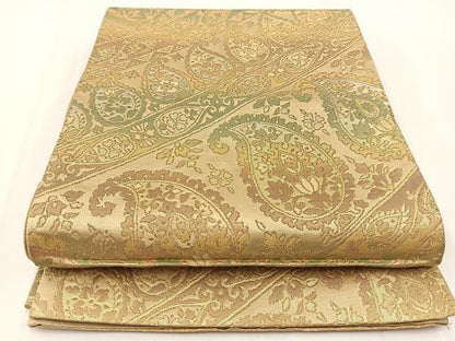 平和屋着物◎六通柄袋帯 ペイズリー柄 金銀糸 正絹 逸品 BAAV7380yc