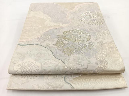 平和屋着物◎六通柄袋帯　唐織　名物裂　名錦遣芳文　金銀糸　正絹　逸品　BAAV7382yc