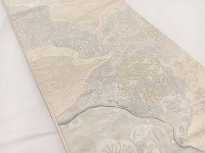 平和屋着物◎六通柄袋帯　唐織　名物裂　名錦遣芳文　金銀糸　正絹　逸品　BAAV7382yc