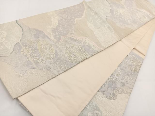 平和屋着物◎六通柄袋帯　唐織　名物裂　名錦遣芳文　金銀糸　正絹　逸品　BAAV7382yc