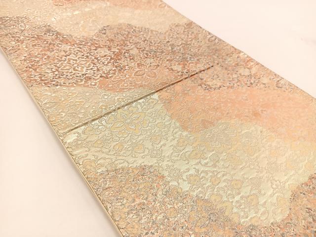 平和屋着物◎六通柄袋帯　道長正倉院花文　金銀糸　正絹　逸品　BAAV7388yc