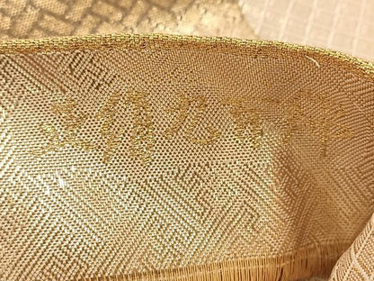 平和屋着物◎宝珠本佐賀錦　六通柄袋帯　九百錦　尾長鳥花文　金糸　正絹　逸品　BAAV7400yc