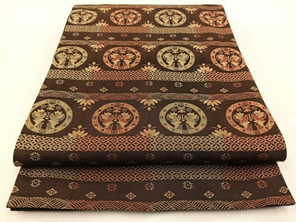 平和屋着物◎全通柄袋帯 花丸文 正絹 逸品 BAAV7425yc