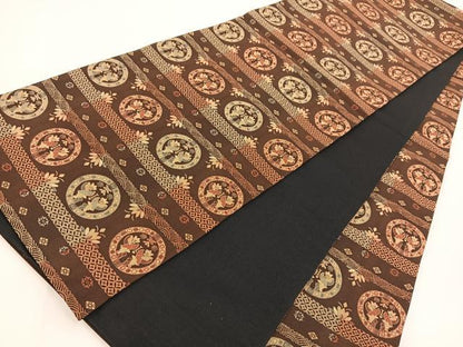 平和屋着物◎全通柄袋帯 花丸文 正絹 逸品 BAAV7425yc