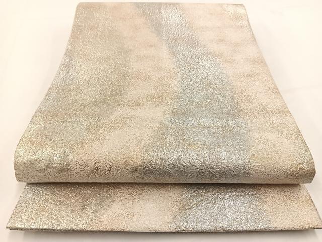 平和屋着物◎六通柄袋帯 倭文布 霞文 金銀糸 正絹 逸品 BAAV7462yc