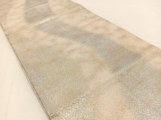 平和屋着物◎六通柄袋帯 倭文布 霞文 金銀糸 正絹 逸品 BAAV7462yc
