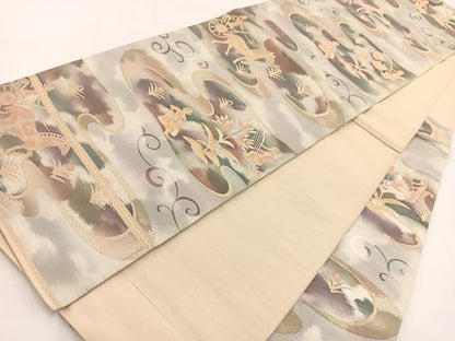 平和屋着物◎六通柄袋帯 狩猟文 金糸 引箔 正絹 逸品 BAAV7491yc