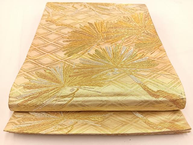 平和屋着物◎六通柄　京袋帯　笠松文　金銀糸　正絹　逸品　BAAV7558yc
