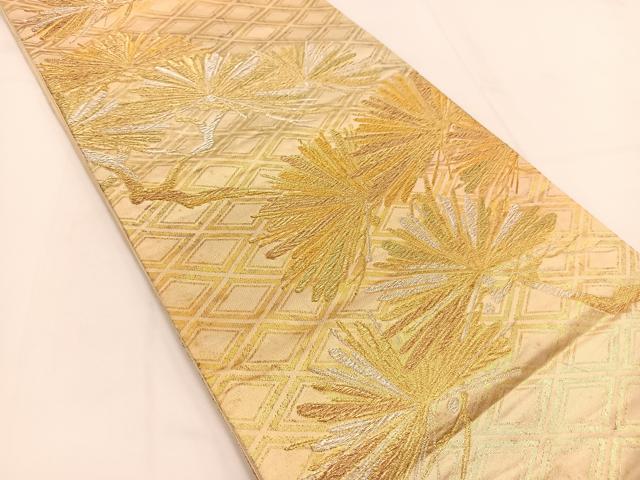 平和屋着物◎六通柄　京袋帯　笠松文　金銀糸　正絹　逸品　BAAV7558yc
