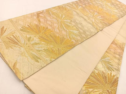 平和屋着物◎六通柄　京袋帯　笠松文　金銀糸　正絹　逸品　BAAV7558yc