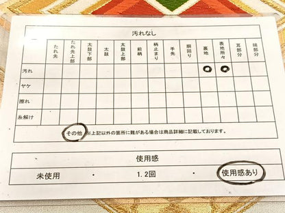 平和屋着物◎六通柄袋帯　唐織　菱天井文　金銀糸　正絹　逸品　BAAV7607yc