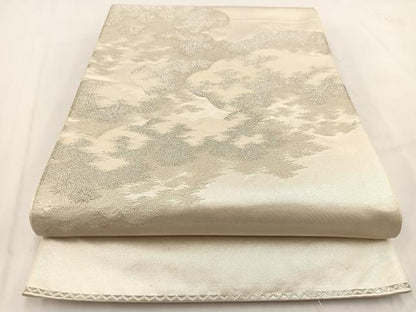 平和屋着物◎六通柄袋帯　綴れ　雲重ね文　引箔　正絹　逸品　BAAV7612yc