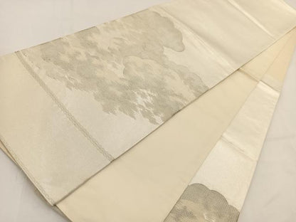 平和屋着物◎六通柄袋帯　綴れ　雲重ね文　引箔　正絹　逸品　BAAV7612yc
