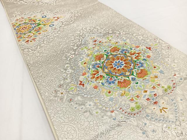 平和屋着物◎六通柄袋帯　唐織　正倉院花文　金銀糸　正絹　逸品　BAAV7625yc