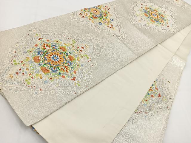 平和屋着物◎六通柄袋帯　唐織　正倉院花文　金銀糸　正絹　逸品　BAAV7625yc