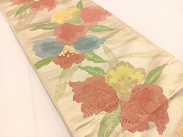 平和屋着物◎六通柄袋帯 カトレア 金糸 正絹 逸品 BAAV7628yc