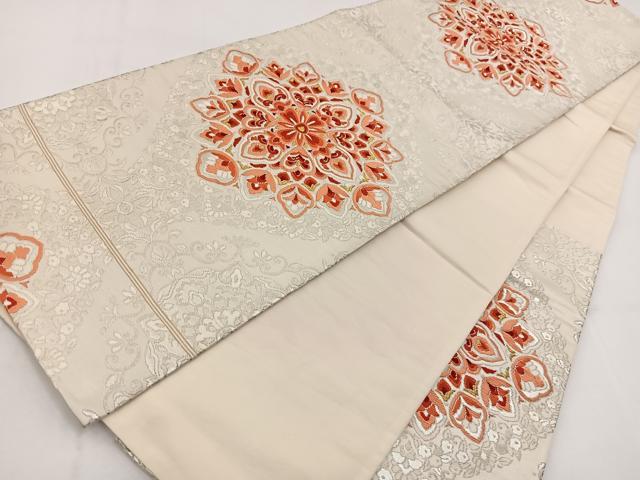 平和屋着物◎六通柄袋帯 唐織 正倉院花文 金銀糸 正絹 逸品 BAAV7640yc