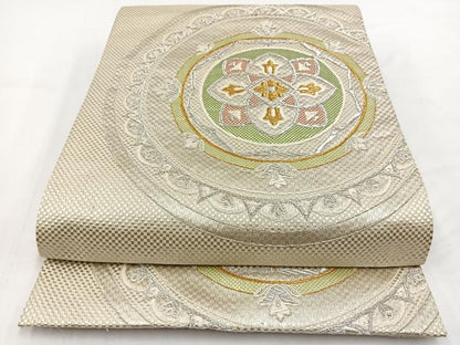 平和屋着物◎六通柄袋帯　唐織　正倉院花文　金銀糸　正絹　逸品　BAAV7658yc