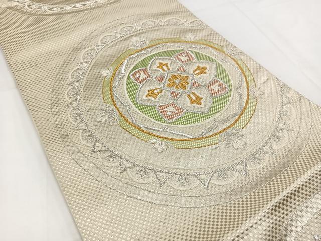 平和屋着物◎六通柄袋帯　唐織　正倉院花文　金銀糸　正絹　逸品　BAAV7658yc