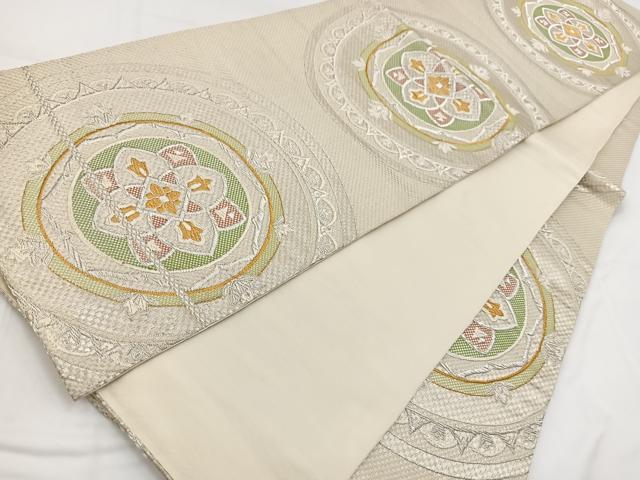 平和屋着物◎六通柄袋帯　唐織　正倉院花文　金銀糸　正絹　逸品　BAAV7658yc