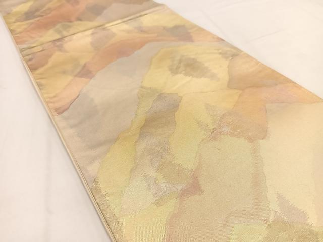 平和屋着物◎六通柄袋帯　重ね山文　金銀糸　引箔　正絹　逸品　BAAV7690yc