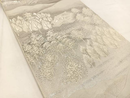 平和屋着物◎六通柄袋帯　プラチナ箔　京名所　正絹　逸品　BAAV7725yc