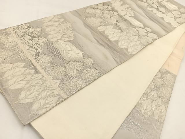 平和屋着物◎六通柄袋帯　プラチナ箔　京名所　正絹　逸品　BAAV7725yc