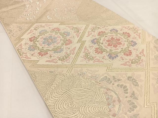 平和屋着物◎六通柄袋帯　唐織　粋秀松皮　金銀糸　正絹　逸品　BAAV7727yc