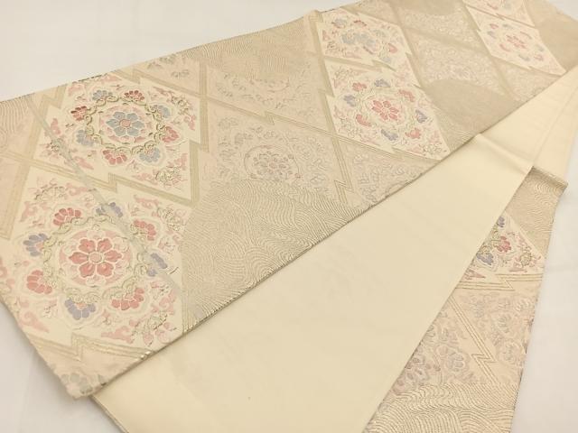 平和屋着物◎六通柄袋帯　唐織　粋秀松皮　金銀糸　正絹　逸品　BAAV7727yc