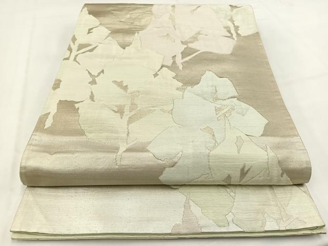 平和屋着物◎六通柄袋帯 樹林文 銀糸 正絹 逸品 BAAV7745yc