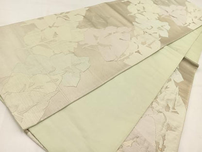 平和屋着物◎六通柄袋帯 樹林文 銀糸 正絹 逸品 BAAV7745yc