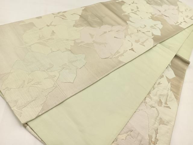 平和屋着物◎六通柄袋帯 樹林文 銀糸 正絹 逸品 BAAV7745yc