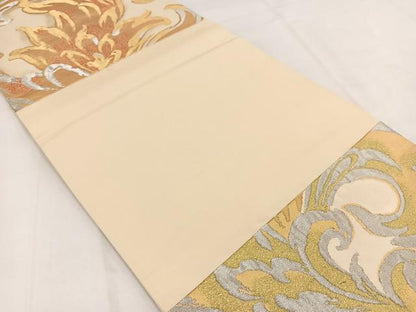 平和屋着物◎六通柄袋帯　更紗花文　金銀糸　正絹　逸品　BAAV7791yc