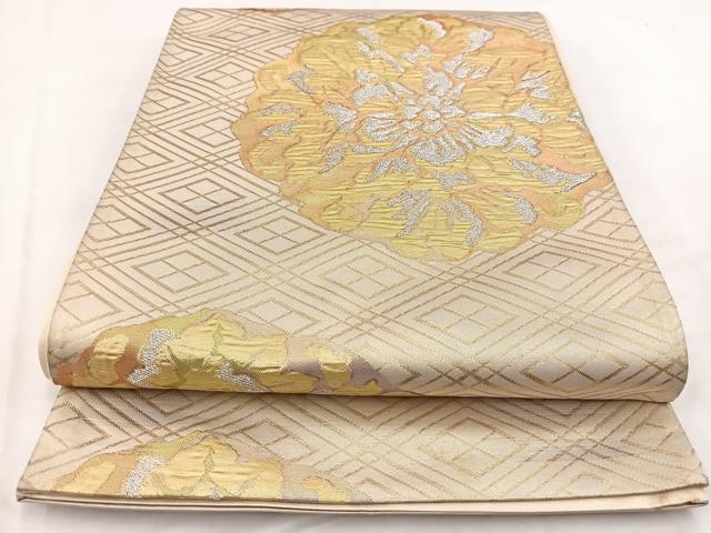 平和屋着物◎六通柄袋帯　正倉院花文　金銀糸　正絹　逸品　BAAV7807yc