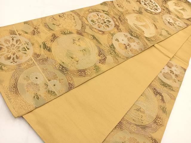 平和屋着物◎六通柄袋帯 鳳凰花文 金銀糸 引箔 正絹 逸品 BAAV7815yc
