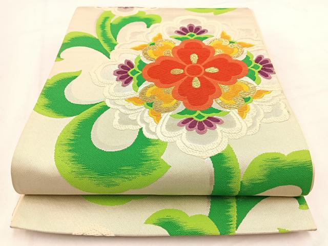 平和屋着物◎六通柄袋帯　唐織　正倉院花文　金銀糸　正絹　逸品　BAAV7831yc