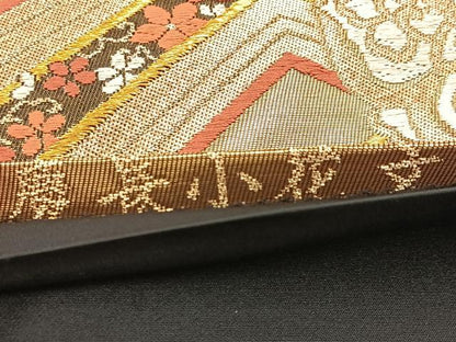 平和屋着物◎六通柄袋帯　唐織　慶長小花文　金銀糸　正絹　逸品　BAAV7850yc
