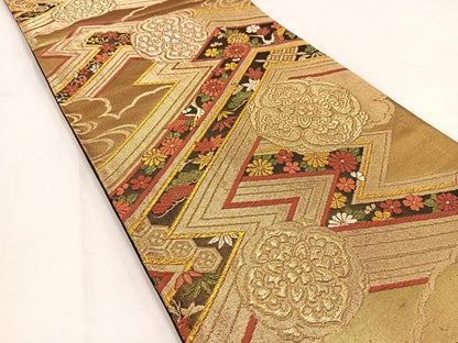 平和屋着物◎六通柄袋帯　唐織　慶長小花文　金銀糸　正絹　逸品　BAAV7850yc