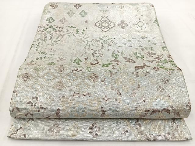 平和屋着物◎佐賀錦　六通柄袋帯　色紙重ね更紗花文　金銀糸　正絹　逸品　BAAV7871yc