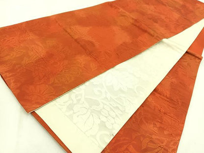 平和屋着物◎西陣　両面　六通柄袋帯　葡萄蔦の葉文　正絹　逸品　BAAV7985yc