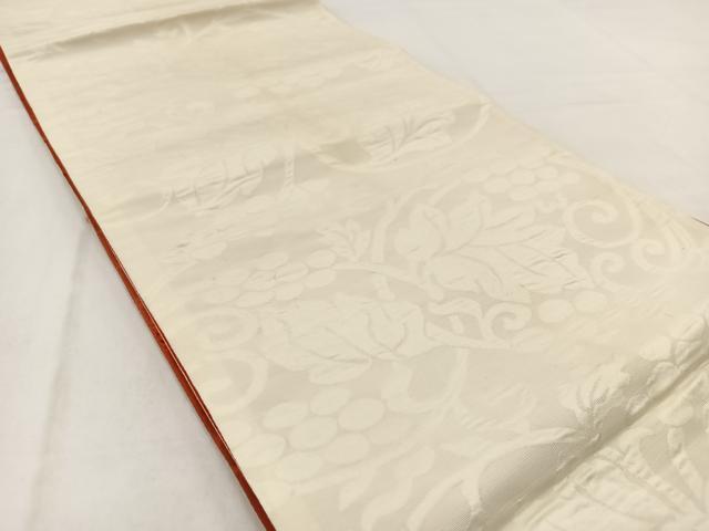 平和屋着物◎西陣　両面　六通柄袋帯　葡萄蔦の葉文　正絹　逸品　BAAV7985yc