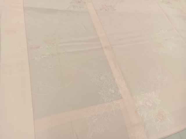 平和屋着物■長襦袢　無双仕立て　草花地紋　暈し染め　正絹　逸品　BAAV8038mz