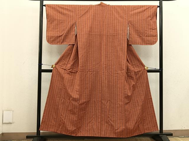 平和屋着物■上質な紬　間道　正絹　逸品　BAAV8210mz