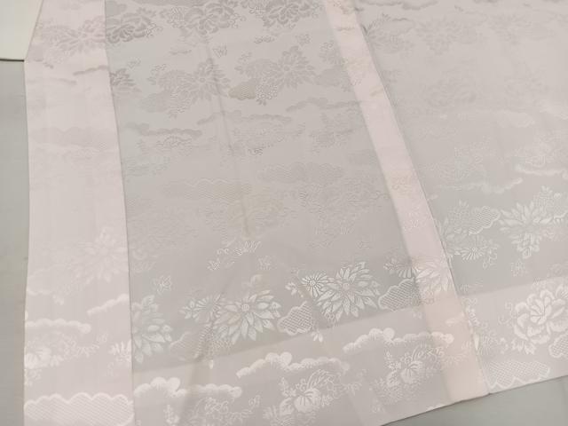 平和屋着物●小振袖用長襦袢 無双仕立て 草花地紋 洗柿色 洗える着物 BAAV8212mz