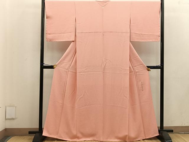 平和屋着物●本草木染作家 瑞寶 色無地 曙色 正絹 逸品 未使用 BAAV8259mz