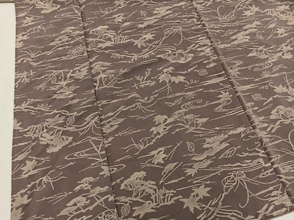 平和屋着物■上質なお召　流水花文　正絹　逸品　BAAV8283mz