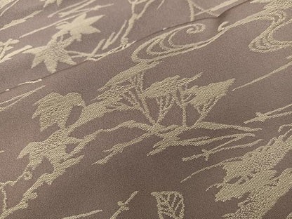 平和屋着物■上質なお召　流水花文　正絹　逸品　BAAV8283mz