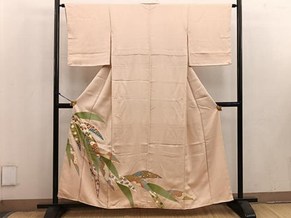 平和屋着物■色留訪問着　駒刺繍　青海波花文　金彩　正絹　逸品　BAAV8319mz