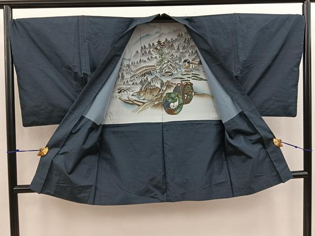 平和屋着物●男性 本場大島紬 アンサンブル 吉祥文 証紙付き 正絹 逸品 BAAV8322mz